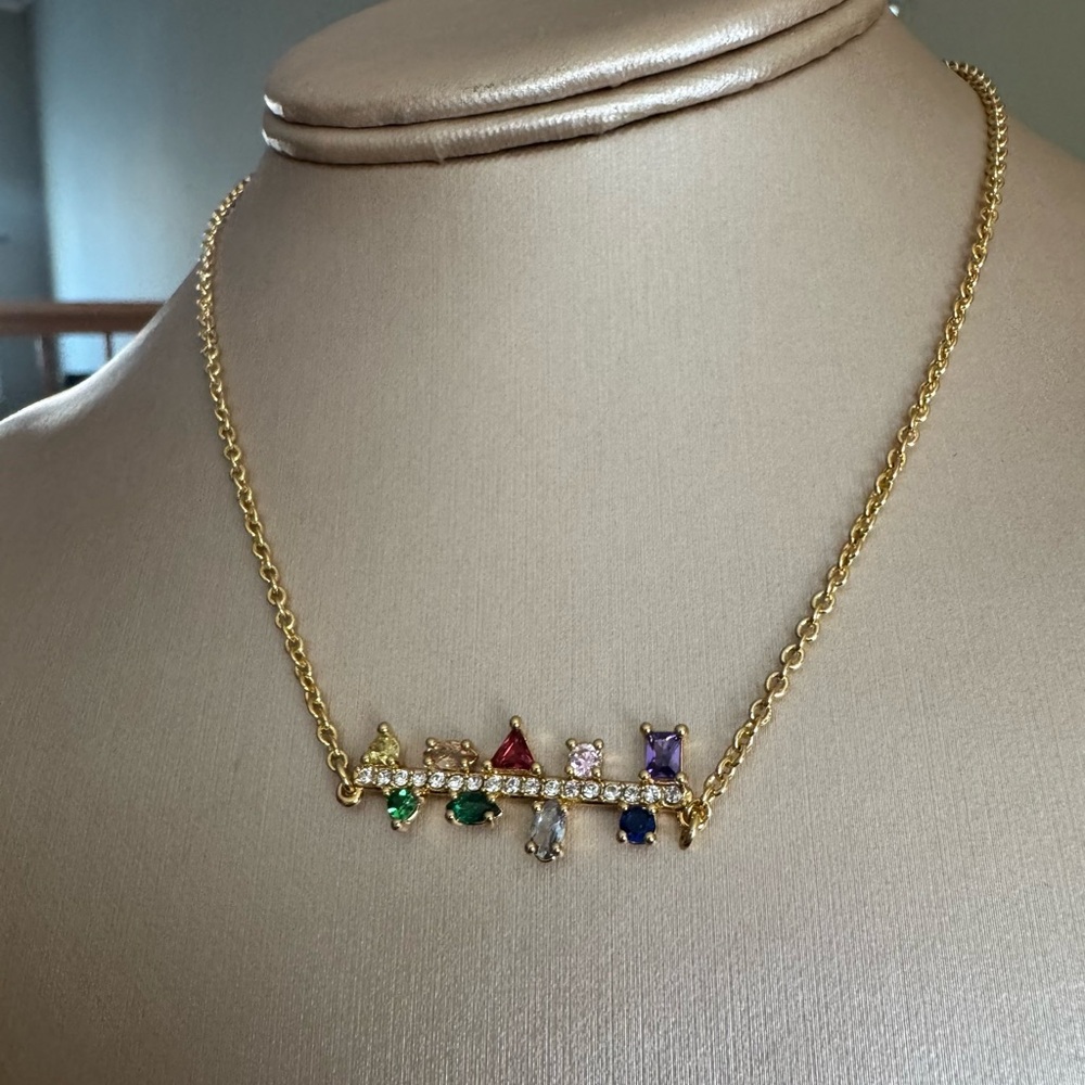 Kurt Geiger Crystal Bar Necklace - Picture 3 of 6